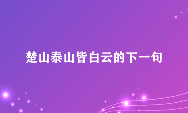 楚山泰山皆白云的下一句