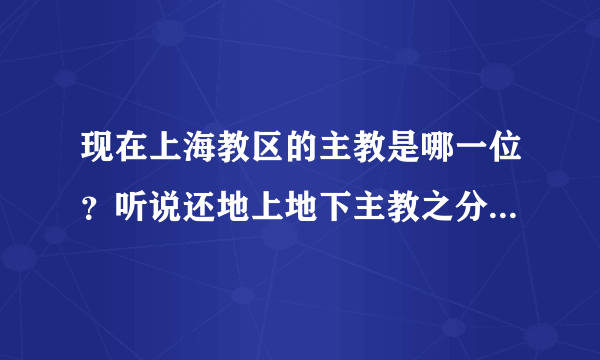 现在上海教区的主教是哪一位？听说还地上地下主教之分，是什么意思？？？