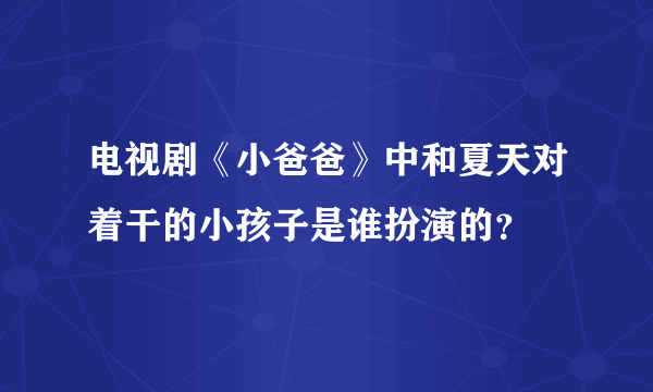 电视剧《小爸爸》中和夏天对着干的小孩子是谁扮演的？