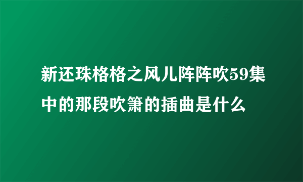 新还珠格格之风儿阵阵吹59集中的那段吹箫的插曲是什么