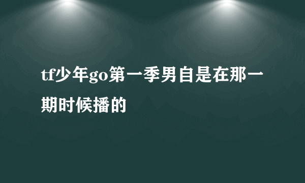 tf少年go第一季男自是在那一期时候播的