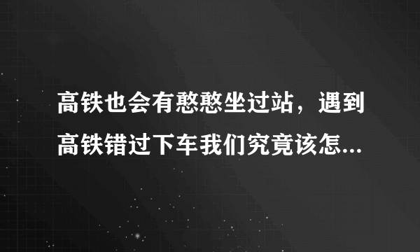 高铁也会有憨憨坐过站，遇到高铁错过下车我们究竟该怎么办呢？