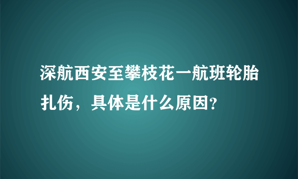 深航西安至攀枝花一航班轮胎扎伤，具体是什么原因？