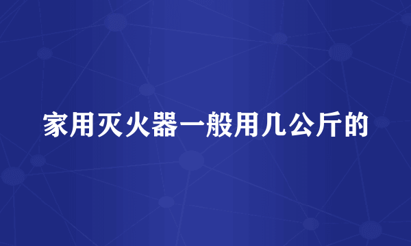 家用灭火器一般用几公斤的