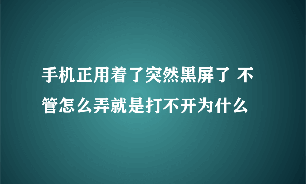 手机正用着了突然黑屏了 不管怎么弄就是打不开为什么