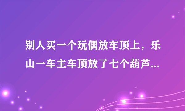 别人买一个玩偶放车顶上，乐山一车主车顶放了七个葫芦娃，交警会怎么处理？