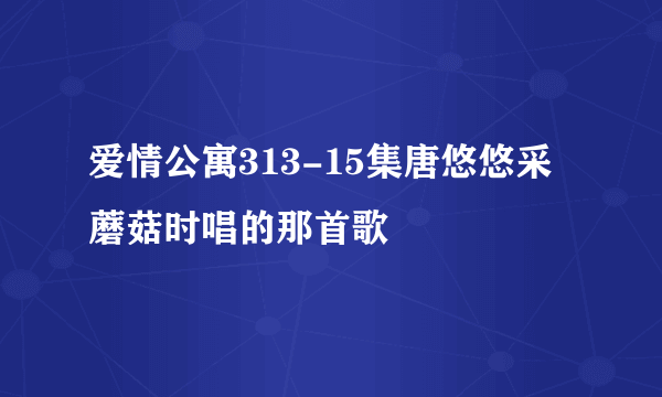 爱情公寓313-15集唐悠悠采蘑菇时唱的那首歌