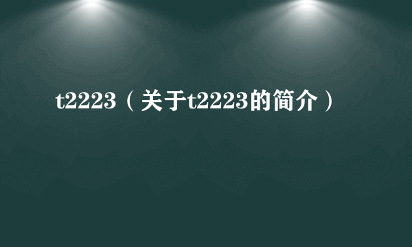 t2223（关于t2223的简介）