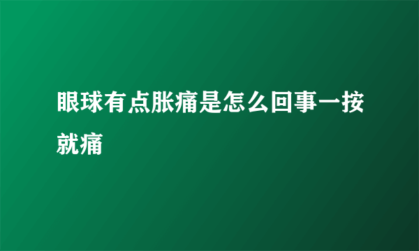 眼球有点胀痛是怎么回事一按就痛