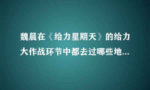 魏晨在《给力星期天》的给力大作战环节中都去过哪些地方? 详细地址 ，