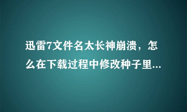 迅雷7文件名太长神崩溃，怎么在下载过程中修改种子里面的文件名？