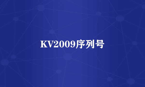 KV2009序列号