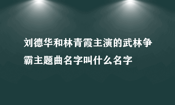 刘德华和林青霞主演的武林争霸主题曲名字叫什么名字