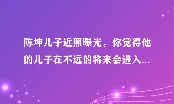 陈坤儿子近照曝光，你觉得他的儿子在不远的将来会进入娱乐圈吗？