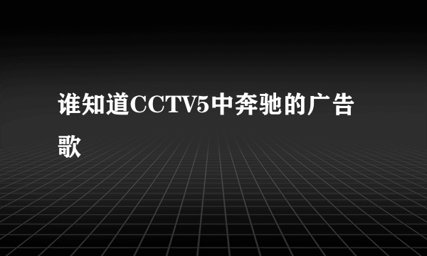 谁知道CCTV5中奔驰的广告歌