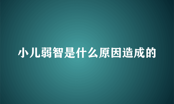 小儿弱智是什么原因造成的