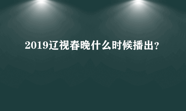 2019辽视春晚什么时候播出？