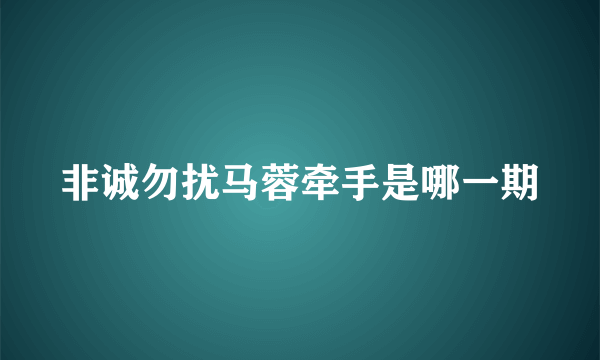 非诚勿扰马蓉牵手是哪一期