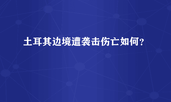 土耳其边境遭袭击伤亡如何？