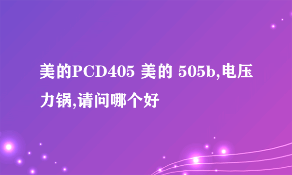 美的PCD405 美的 505b,电压力锅,请问哪个好