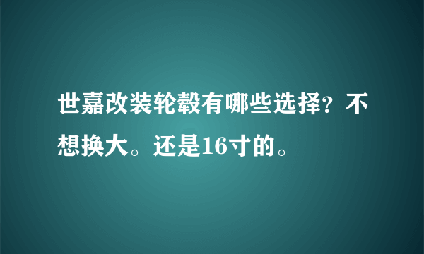 世嘉改装轮毂有哪些选择？不想换大。还是16寸的。