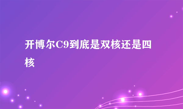 开博尔C9到底是双核还是四核