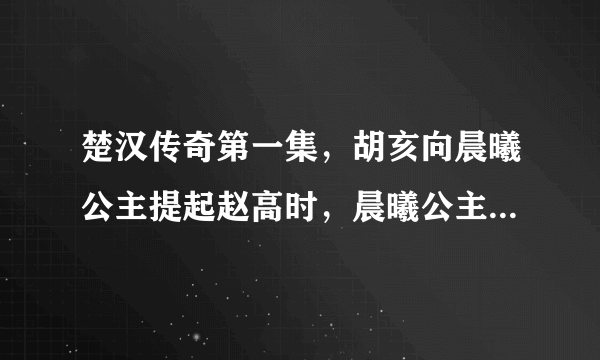 楚汉传奇第一集，胡亥向晨曦公主提起赵高时，晨曦公主不屑地说了一句“不就是个太监吗。”