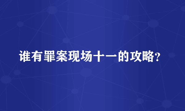 谁有罪案现场十一的攻略？