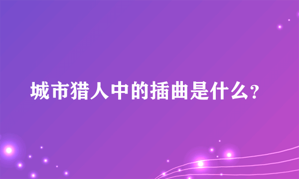 城市猎人中的插曲是什么？