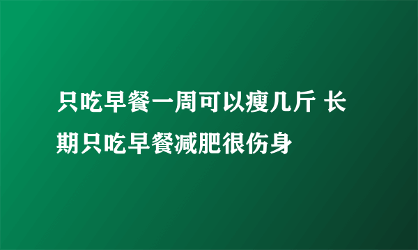 只吃早餐一周可以瘦几斤 长期只吃早餐减肥很伤身