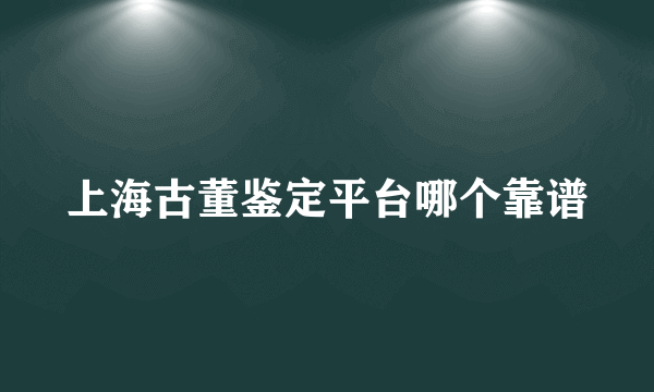 上海古董鉴定平台哪个靠谱