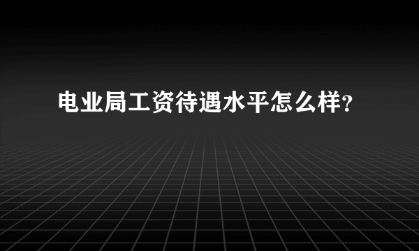 电业局工资待遇水平怎么样？