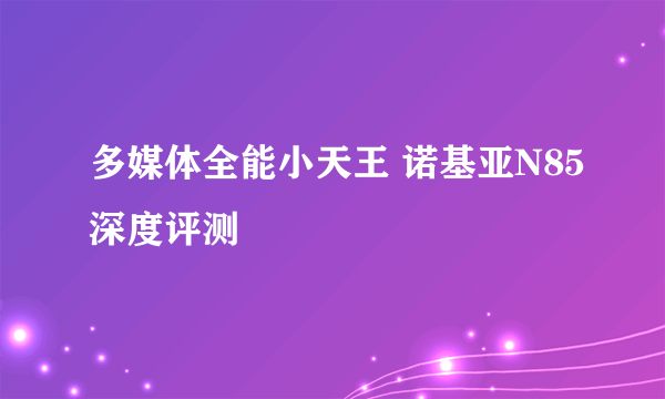 多媒体全能小天王 诺基亚N85深度评测