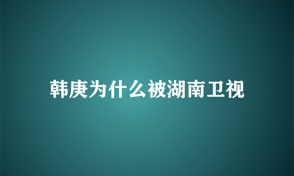 韩庚为什么被湖南卫视