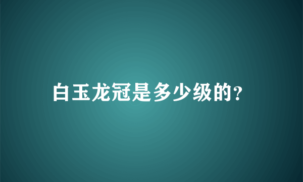 白玉龙冠是多少级的？