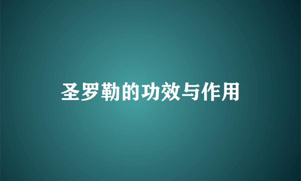 圣罗勒的功效与作用