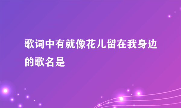 歌词中有就像花儿留在我身边的歌名是