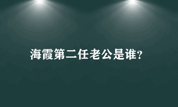 海霞第二任老公是谁？