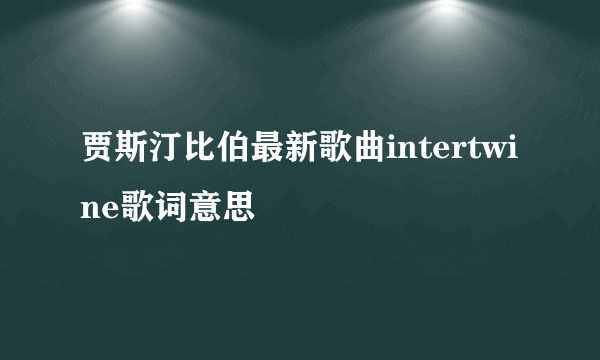 贾斯汀比伯最新歌曲intertwine歌词意思