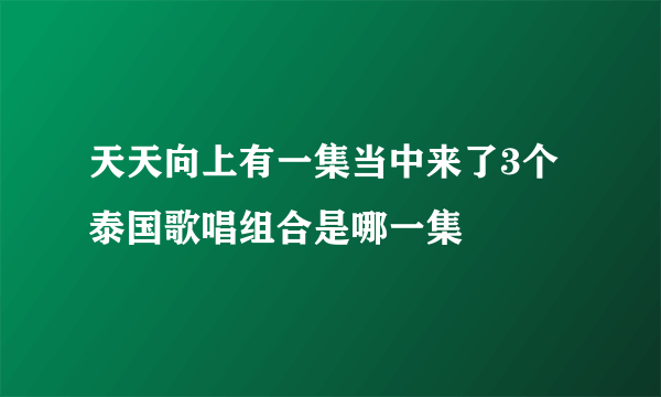 天天向上有一集当中来了3个泰国歌唱组合是哪一集