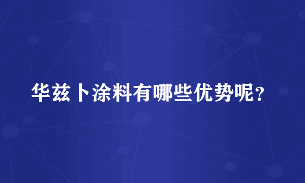 华兹卜涂料有哪些优势呢？