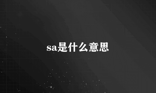 sa是什么意思