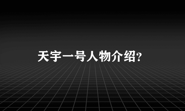 天宇一号人物介绍？