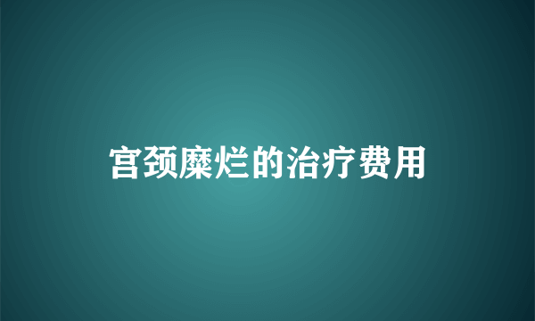 宫颈糜烂的治疗费用