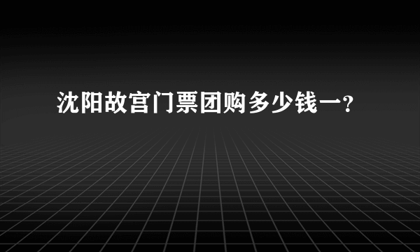 沈阳故宫门票团购多少钱一？