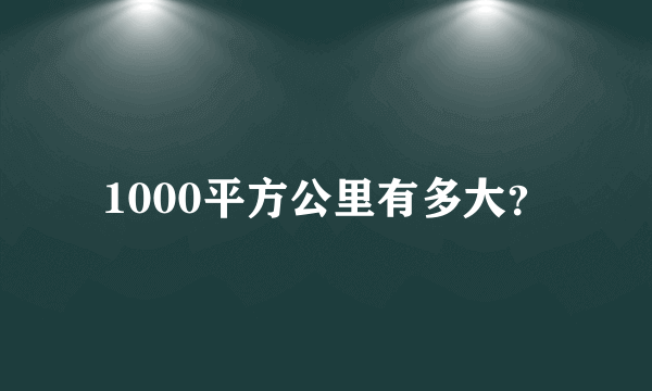 1000平方公里有多大？