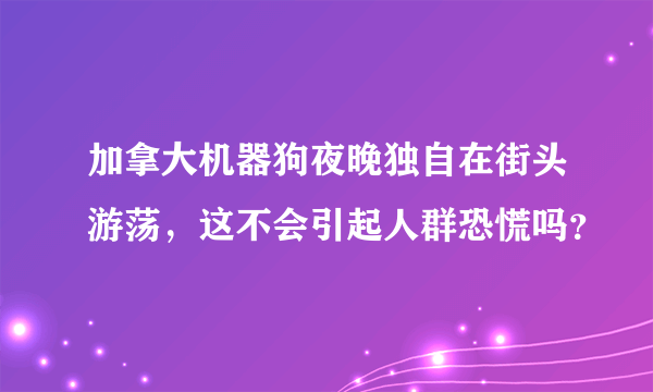 加拿大机器狗夜晚独自在街头游荡，这不会引起人群恐慌吗？