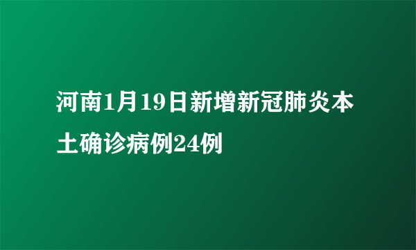 河南1月19日新增新冠肺炎本土确诊病例24例