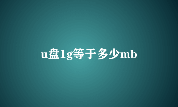 u盘1g等于多少mb