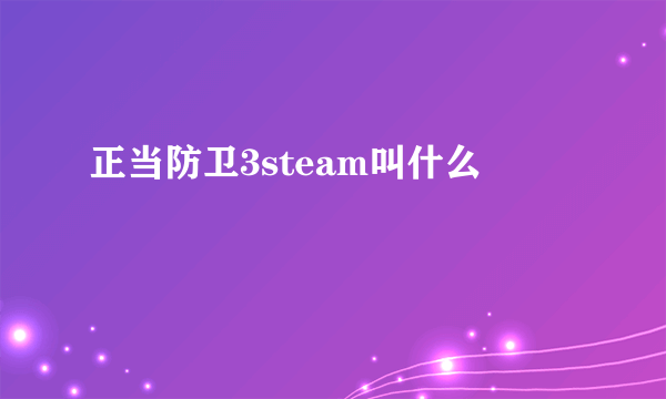 正当防卫3steam叫什么